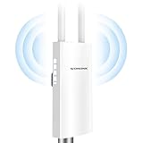 WONLINK Outdoor WLAN Access Point, Outdoor WLAN Repeater AC1200 Dualband Wireless Verstärker mit Gigabit PoE-betrieben, Doppelantenne, Unterstützung von Repeater/AP/Router Modu, IP66 Wetterfester