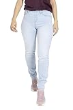 westAce Damen-Jeggings für Damen, dehnbar, hohe Taille, enge Passform, Baumwolle, Denim-Look, legere Jeans, Hosen, Größen 36 bis 48, hellblau, 34 Schmal