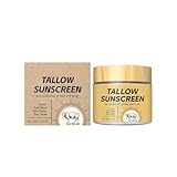 Rindertalg Sonnencreme, Beef Tallow Sonnenschutz für Gesicht und Körper, Gras Fed Bio-Talg-Sunscreen Gegen UV, Feuchtigkeitsspendender Sonnenschutz Gesicht, Tallow Tagescreme, Nicht Fettend (1)