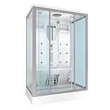 AcquaVapore Dampfdusche Sauna Dusche Duschkabine D27-TH-EA 140x90 cm OHNE 2K Scheiben Versiegelung