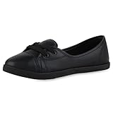 VAN HILL Damen Sportliche Ballerinas Flach Basic Bequem Schuhe 215866 Schwarz 40