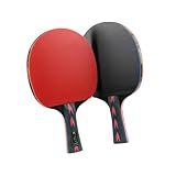 TOGEVAL 2 Stück Sterne Tischtennisschläger Double Pimples Belag Leichte Griffbauweise Hoher Rückprall und Gute Haftung für Jugendliche und Spieler Superleicht für Kontrolle