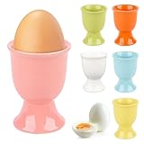 6 Stück Eierbecher Set, Eierhalter Eierständer Porzellan aus Keramik, Eierständer für das Frühstücksei beim Brunch & Buffet - Hart und Weichgekochten Eiern