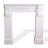 Rebecca Mobili dekorative Kaminkonsole, Klassische Kaminumrandung Shabby, Weiß, für Wohnzimmer Schlafzimmer, Wohnaccessoire – Maße: 92 x 93 x 22,5 cm (HxLxB) – Art. RE4283