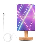 Nachttischlampe, Stecker, Nachtlicht, weiches Licht, blau-violett, Techno-Linien, Lampe für Schreibtisch, Küche