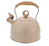 Flötenkessel, Induktionskessel, Gaskessel, Heißwasserkessel, Teekessel for den Herd, Pfeifteekanne, 2,5 l, Edelstahl-Wasserkessel, heißes Wasser kocht schnell, mit verschließbarer Ausgussabdeckung, Ca