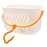 WEKAMOS Hängender Aufbewahrungskorb aus Kunststoff mit Abnehmbarem Haken Duschregal mit Drainage Küchen und Badezimmerorganizer Platzsparend und Rostfrei