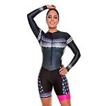 7 Stile Damen Anzug Radtrikot Fahrrad Mountainbike Shorts Sweatshirt Langarm Einteiler Jumpsuit XS-3XL, 4, XXX-Large