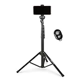 Amazon Basics Stativ für iPhones und Smartphones, ausziehbar auf bis zu 162 cm, Selfiestick-Modus und Telefonstativ-Modus, schwarz