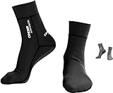 CRESSI Ultra Stretch Neoprene Socks 1.5mm - Unisex Erwachsene Doppelt Gefütterte Neopren Tauchschuhe, Schwarz/Weiß Logo, S
