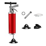 Abflussreiniger, Rohrreinigungspumpe 0,8 MPa mit 2 Praktischen Gummiadaptern und Verlängerungsschlauch Geliefert Pressluft Rohrreiniger Hochdruck-Rohrpumpe für Industrie, Küche, Bad & WC