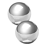 BCOATH 2 Stück Edelstahl Spiegelkugel Wetterfeste Spiegelpolierte Gartenkugel für Außenbereich Reflektierende Deko-Kugel für Rasen Balkon und Innenräume Moderne Glänzende Dekoration