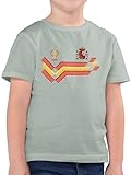 Kinder T-Shirt Jungen - Fußball WM - Espana Fanartikel EM | Spanien Wappen - 104 (3/4 Jahre) - Sage Grün - 2024 Fussball Shirt 2024t-shirt fußball-Weltmeisterschaft t em24 Tshirt em2024 Trikot