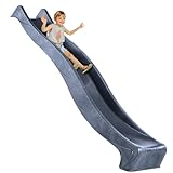 DEMMELHUBER - Kinder Rutsche Outdoor Garten Spielgeräte, Stabile Wasserrutsche für Kinder, Alternative zu Indoor Spielgeräten, 2,90 Meter lang (Anthrazit)