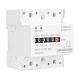 Gettimore Einphasiger DIN-Schienen-Energiezähler, 220V AC 100A 50Hz kWh Zähler mit Pulsausgang