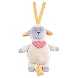 babynova Spieluhr Schaf ab 0 Monate, Einschlafhilfe für Babys, Musik Spieluhr mit der Melodie Brahms Wiegenlied - Schlafhilfe zum Aufhängen und Aufziehen – Geschenk zur Geburt