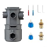 Rollgabelschlüssel Set 16 in 1 Multifunktionswerkzeug für Sanitärreparatur mit Ventilkernentferner, L-Schraubenschlüssel und Schraubendreher - Grau 9-tlg