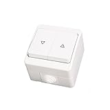 GUNSAN IP54 Jalousietaster Feuchtraum Rollladentaster Aufputz Touch Schalter Druckknopf Weiß