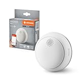 LEDVANCE SMART+ Rauchmelder mit WiFi-Technologie, zertifziert nach Norm EN 14604, weiß, Kunststoff