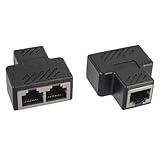 HUAREW RJ45 LAN Splitter 1 auf 2 Ethernet Steckverbinder Netzwerk Verlängerungen Adapter für Cat5 Cat5e Cat6 Cat7 Cat8 Kabel(2 Stück)