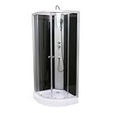Aloni Dusche Komplettdusche Duschkabine 80 x 80 cm - Fertigdusche mit Duschwanne, Regendusche Duschkopf, Duscharmatur, Ablaufgarnitur & Brausegarnitur - Duschsystem mit Armatur - Badezimmer