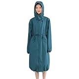 Generisch Regenponcho Regenponcho Damen Lang Leicht Trenchcoat Regenmantel Poncho Wasserdicht for Erwachsene Für Herren(WHITE,M)