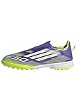 adidas Unisex Kinder F50 League Laceless Firm Ground Football Boots Kids, Purple Rush/Cloud White/Lucid Lemon, 34 EU