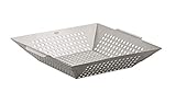 RÖSLE Grill- und Gemüsepfanne, Hochwertiger Grillkorb aus Edelstahl 18/10 mit Lochung, grill- und backofengeeignet, spülmaschinengeeignet