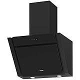 Oranier Kopffrei-Umluft-Wandhaube 60 cm MEBA60S2 - schwarze Dunstabzugshaube mit 3 Leistungsstufen - Kopffreihaube LED Anzeige in weiß - Touch-Control