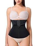 DOEOMK Taillentrainer für Damen, Taillenkorsett für Gewichtsverlust, postpartale Bauchwickel, verstellbarer Haken- und Ösenverschluss, Bauchtucker für Damen, Sport-Workout, Unterbrustkorsett (Schwarz