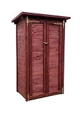 Gartenschrank Holz, Wasserdicht Gerätehaus, Holzschrank für Terrasse und Garten, Geräteschuppen mit Ablagen… (Burgund)
