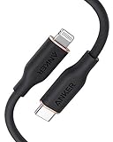 Anker Powerline III Flow, USB C Lightning Kabel, 90cm USB C auf Lightning Kabel kompatibel mit iPhone 14/13/12/11 Serie, AirPods Pro, MFi-Zertifiziert, Silikagel (in Nachtschwarz)