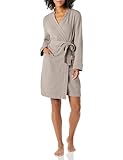 Amazon Essentials Damen Leichter Waffel-Bademantel, Mittellang (Erhältlich In Übergröße), Rauchgrau, XS