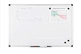 Bi-Office Magnetisches Whiteboard Maya, 60 x 45 cm, Lackierte Stahloberfläche, Trocken Abwischbar, Memoboard mit Aluminiumrahmen und Stifteablage, Magnettafel