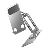 iplusmile Handyhalter Lager Stand Telefonhalter Kompatibel Telefonhalterständer Mobile Handyständer Verstellbar Multifunktional Schreibtisch Gadget Silver Aluminiumlegierung