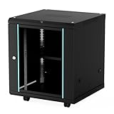 CableGeeker 12U Serverschrank, Wandmontage, inkl. abschließbarer Tür und abnehmbaren Seitenwänden, 48,3 cm Server-Rack, 600 mm Tiefe, passend für alle Ihre IT- und AV-Geräte