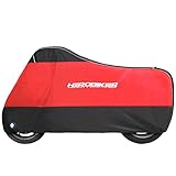 VVLXRIC Motorradgarage, Motoradabdeckhaube Wasserdicht, Outdoor Kratzer Verhindern Wasserdicht Motorroller Abdeckung,SchwarzRot-220 * 95 * 110cm