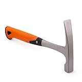 Mivos Profi Maurerhammer Ziegelhammer 600 g Kopfgewicht - Ganzstahl Geschmiedet - Rheinische Form - Geologische Hammer - Monoblock - Stahlhammer für Backstein Ziegel
