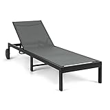 Blumfeldt Sonnenliege Klappbar, Polyester-Sonnenliegen mit Aluminium Rahmen, Sonnenliege mit Rollen, Schnelltrocknende Gartenliege Wetterfest, Liegestuhl Verstell- & Klappbar, Klappbare Gartenliege