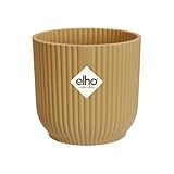 elho Vibes Fold Rund Mini 11 Pflanzentopf - Blumentopf für Innen - 100% recyceltes Plastik - Ø 11.1 x H 10.5 cm - Gelb/Buttergelb