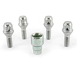 H&R Felgenschloss-Set M12x1.50x26mm Kegelbund - 4 Felgenschloss-Schrauben inkl. Adapter