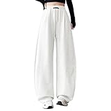 Generisch Hosen Damen Baggy Lang Palazzo Hose Damen Elegant Große Größen Sporthose Warm Weites Bein Freizeithose Frauen Weite Stoffhose Sommer Yoga Damenhose Mit Gummizug Einfarbig Haushose