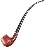 Joyoldelf Tabak Pfeifen Set, Langstielige Birnenholz Pfeife (mit Pfeifenhalter), 3-in-1-Schaber, Pfeifefilter, Stopfen, Metallkugel und Exquisite Geschenkbox