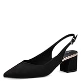 MARCO TOZZI Damen Slingpumps mit Blockabsatz Vegan, Schwarz (Schwarz), 38 EU