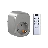 Funksteckdose mit Fernbedienung, Steckdose mit Fernbedienung, Reichweite 30m, Ferngesteuerte Stecker für Innendekorationen, Haushaltsgeräte und Lampe 16A/3680W, Weiß