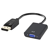 Jsdoin 1080p vergoldeter DP-auf-VGA-Adapter (Stecker auf Buchse), kompatibel mit Lenovo, Dell, HP, ASUS