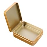 Alipis Kasten einfache Verpackungsbox klappbarer Spiegel Keksdosen Minimalistische Verpackungsbox Leere Verpackungsbox Bonbondosen mit Scharnier bevorzugt Blechdosen Weißblech Golden