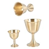 MOLUCKFU 3St Weinglas für rotwein gläser cocktailgläser cocktail glasses cocktail gläser Weinglas aus Metall Retro-Tasse Golddekor Wein Tassen Heiliger Kelch des Tempels Kupfer Golden