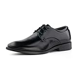 Hitmars Anzugschuhe Herren Lederschuhe Schnürhalbschuhe Hochzeitsschuhe Business Oxford Derby Schuhe Brogues Klassischer Schnürschuh Schwarz 43 EU