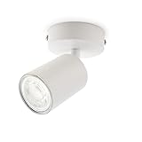 da LIGHT LED Deckenlampe 1-flammig, Dreh und Schwenkbar Deckenstrahler Spotleuchte Wandspot GU10 (ohne Leuchenmittel) Retro/Vintage Deckenleuchte 230V Weiß für Wohnzimmer Schlafzimmer Küchen